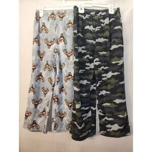 Boys Cuddl Duds 2-Pack Fleece Lounge Pajama Pants Size 8 Holiday Camo 4789
